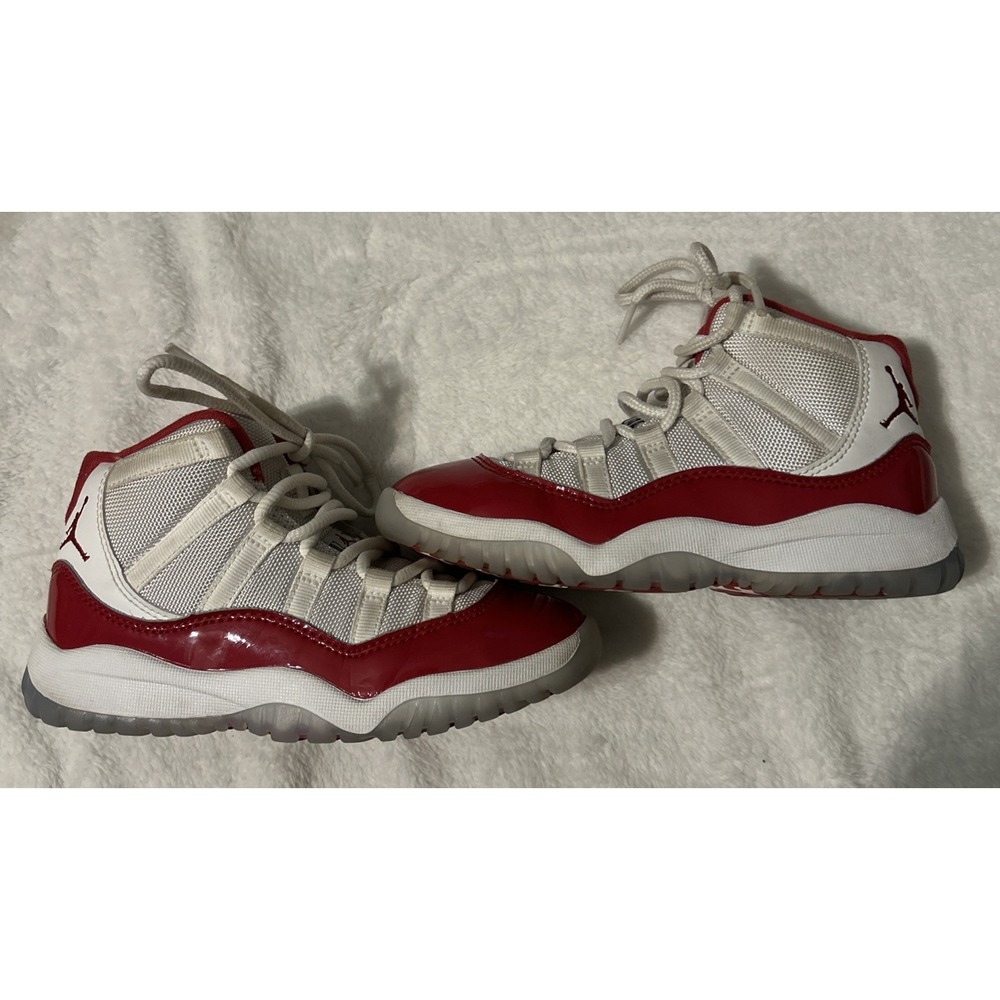 Size 13C - Nike Air Jordan 11 Retro Cherry Red White Sneakers Kids Boys Shoes‎
